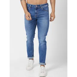 SPYKAR Men Slim Fit Low-Rise Heavy Fade Clean Look Cotton Stretchable Jeans-picture-21