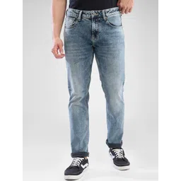 SPYKAR Men Slim Fit Low-Rise Heavy Fade Cotton Stretchable Jeans-picture-18