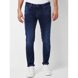 SPYKAR Men Slim Fit Low-Rise Light Fade Clean Look Stretchable Jeans-picture-28