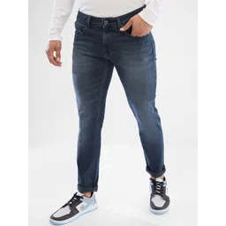 SPYKAR Men Slim Fit Low-Rise Light Fade Clean Look Stretchable Jeans-picture-13