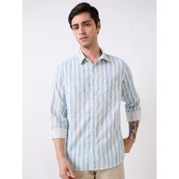 SPYKAR Men Slim Fit Opaque Striped Casual Shirt-picture-41