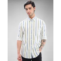 SPYKAR Men Slim Fit Opaque Striped Casual Shirt-picture-43