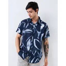 SPYKAR Men Slim Fit Spread Collar Abstract Printed Casual Shirt-picture-30