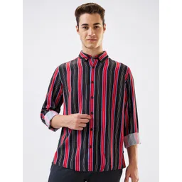 SPYKAR Men Slim Fit Spread Collar Vertical Striped Casual Shirt-picture-10