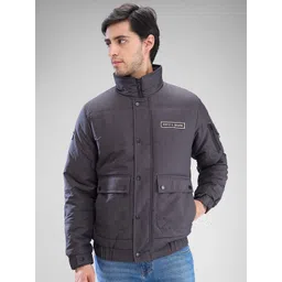 SPYKAR Men Solid Padded Regular Fit Jacket With Patchwork-picture-25