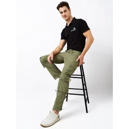 SPYKAR Men Straight Fit Mid Rise Cargos image 2