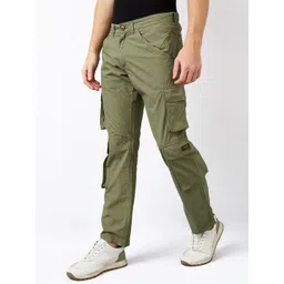 SPYKAR Men Straight Fit Mid Rise Cargos image 5