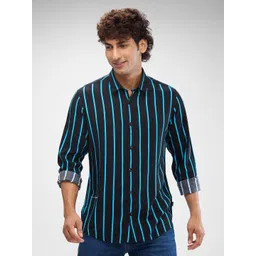 SPYKAR Men Striped Spread Collar Slim Fit Casual Shirt-picture-20