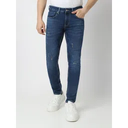 SPYKAR Men Super Skinny Fit Low-Rise Mildly Distressed Light Fade Stretchable Jeans-picture-16