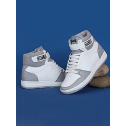 SPYKAR Men Textured Comfort Insole Contrast Sole High-Top Lace-Ups Sneakers image 3