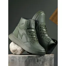 Spykar Men's EDYSSON Olive Ankle High Sneakers-picture-11