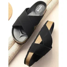 Spykar Men's EMPIRE Black Cross Strap Sandals-picture-40