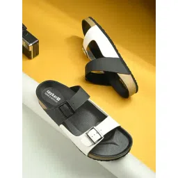 Spykar Men's Louis White & Black Casual Sandals-picture-19