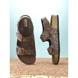 Spykar Men's Rorry Brown Camo Ankle Strap Sandals-picture-31