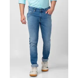 Spykar Mid Blue Cotton Slim Fit Jeans-picture-16