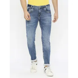 Spykar Mid Blue Cotton Slim Fit Jeans-picture-29