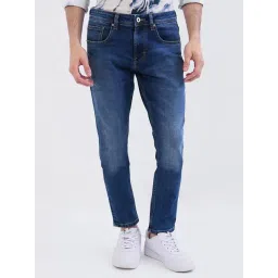 Spykar Mid Blue Cotton Slim Fit Jeans-picture-40