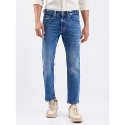 Spykar Mid Blue Cotton Slim Fit Jeans-picture-30