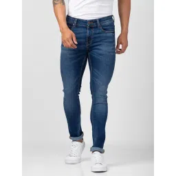 Spykar Mid Blue Cotton Super Slim Fit Jeans-picture-47