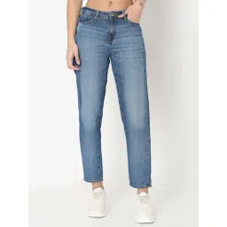 Spykar Mid Blue Solid Distressed Jeans-picture-17