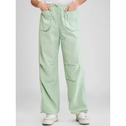 Spykar Mint Green Flared Fit High Rise Pants-image-7