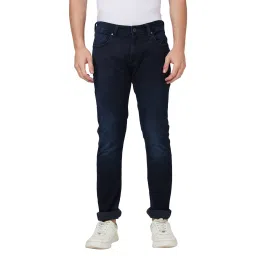 Spykar Navy Regular Fit Lightly Washed Jeans image 1