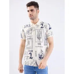 Spykar Off White Cotton Regular Fit Graphic Print T-Shirt-picture-24