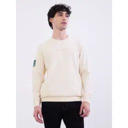 Spykar Off White Cotton Regular Fit Sweatshirt-picture-38