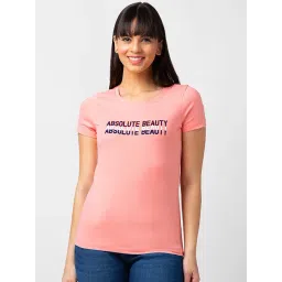 Spykar Peach Printed T-Shirt-picture-42