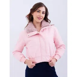 Spykar Pink Polyester Regular Fit Solid Jacket-picture-41