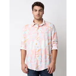 Spykar Pink Slim Fit Printed Shirt-picture-18