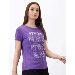 SPYKAR Purple Print T-Shirt-picture-11