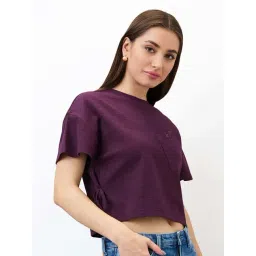 SPYKAR Purple Solid T-Shirt-picture-29