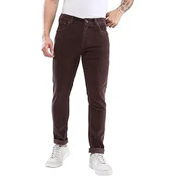 spykar Regular Fit Cotton Brown Trousers for Men-picture-12