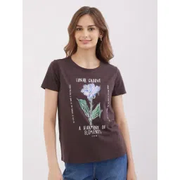 Spykar Sepia Brown Cotton Regular Fit Solid Top-picture-43