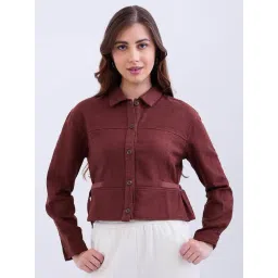 Spykar Sepia Brown Regular Fit Top-picture-25