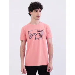 Spykar Tropical Pink Cotton Poly Regular Graphic Print T-Shirt-picture-12