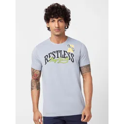 SPYKAR Typography Printed Slim Fit Cotton Casual T-Shirt image 1