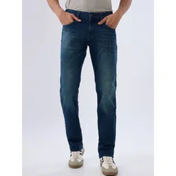 Spykar Vintage Blue Comfort Fit Mid Rise Jeans For Men-picture-10