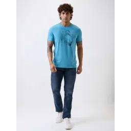 Spykar Vintage Blue Cotton Comfort Fit Jeans image 5