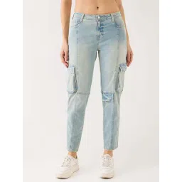 Spykar Vintage Blue Cotton Loose Fit Jeans-picture-21