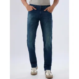 Spykar Vintage Blue Cotton Regular Fit Jeans-picture-35