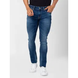 Spykar Vintage Blue Cotton Slim Fit Jeans-picture-11