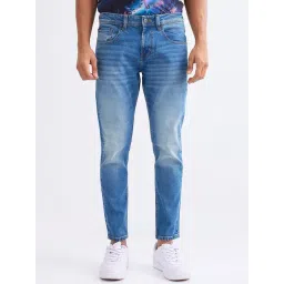 Spykar Vintage Blue Cotton Slim Fit Jeans-picture-20