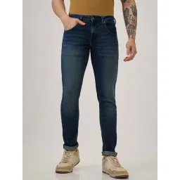 Spykar Vintage Blue Cotton Slim Fit Jeans-picture-19