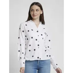 Spykar White & Black Cotton Printed Shirt-picture-43
