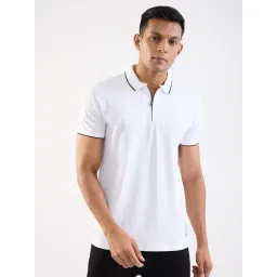 Spykar White Cotton Regular Fit T-Shirt-picture-14