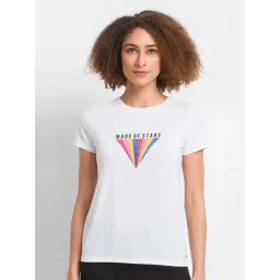 Spykar White Regular Fit Printed T-Shirt-picture-30