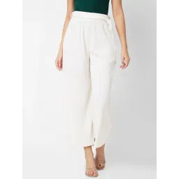 Spykar White Relaxed Fit High Rise Trousers-picture-34