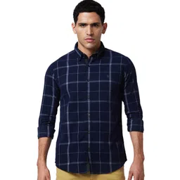 SPYKAR Windowpane Checks Button-Down Collar Slim Fit Cotton Casual Shirt-picture-20